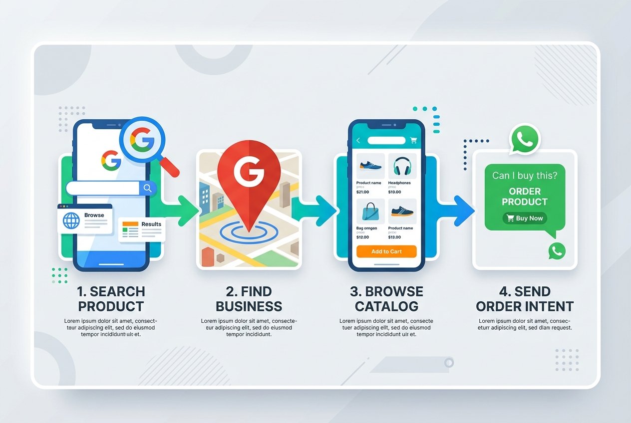 Local customer conversion flow from Google Search to WhatsApp